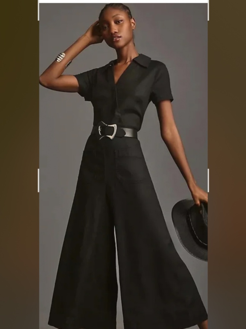 Anthropologie Maeve wide leg belted jumpsuit - Picture 1 of 3